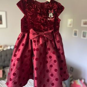 Minnie Mouse Holiday dress in rich red